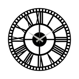 Wallity Reloj de Pared Metal 10 Negro 48x48 cm